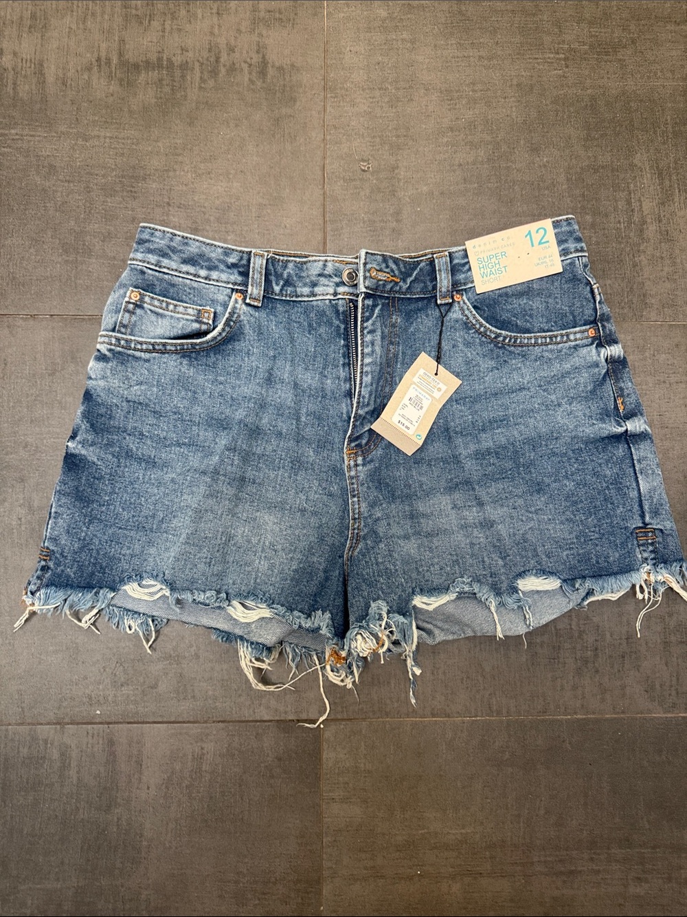 Primark Distressed Blue Denim High-Rise Jean Shorts